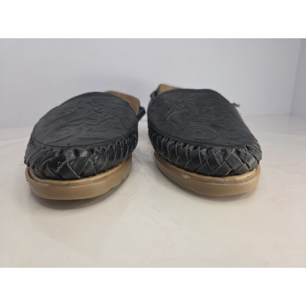 Mexican Handmade en La Piel Black Tooled Leather Sandals w/leg Straps US 7 NWOB - Picture 3 of 11